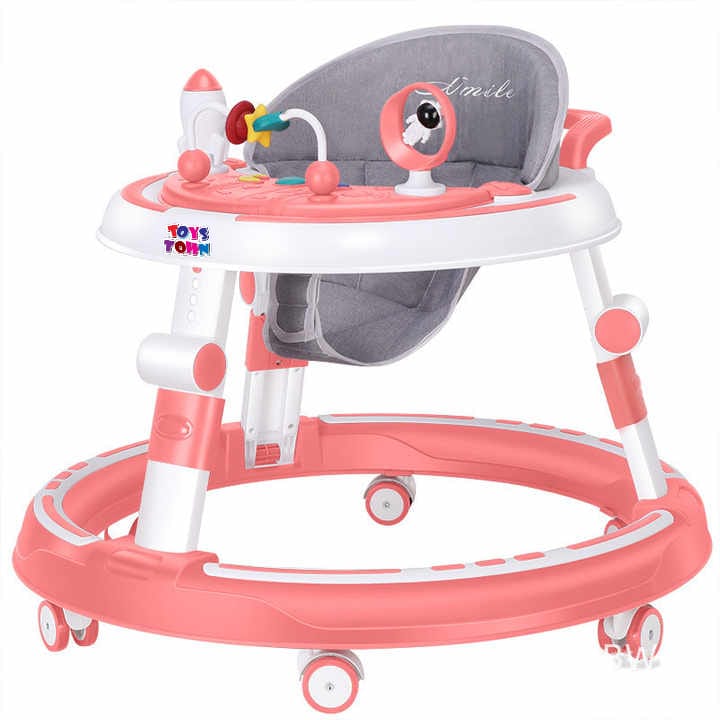 Multifunctional Baby Walker Music Foldable and Adjustable Steel Frame